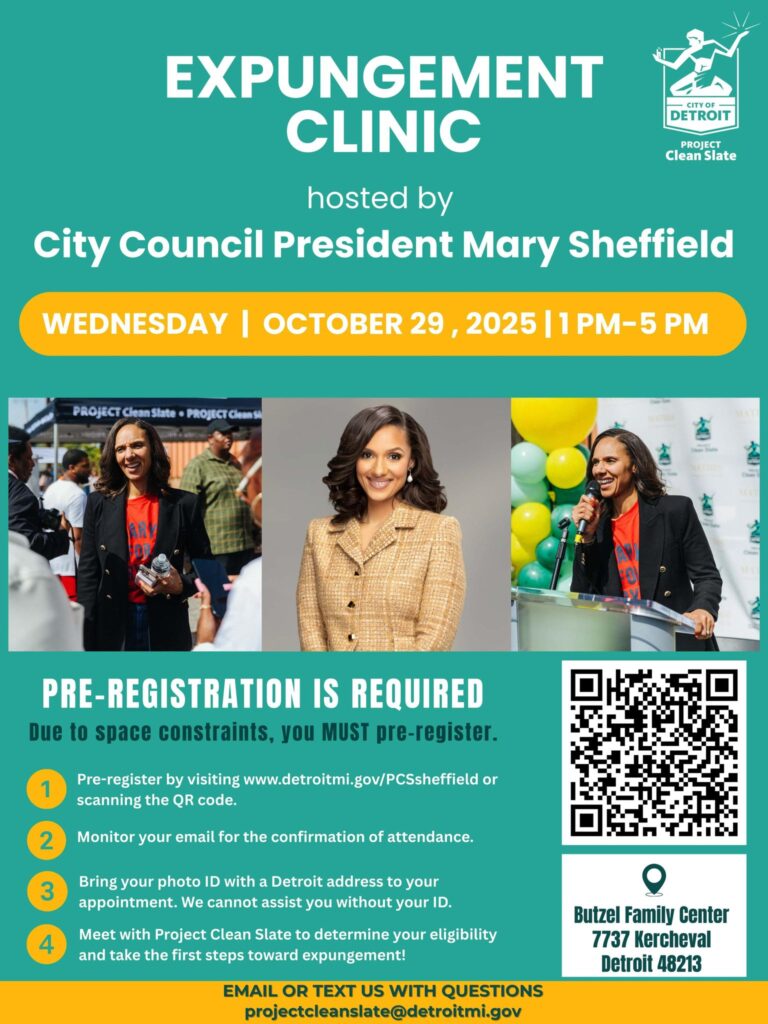 Fresh Starts, Stronger Futures: Expungement Clinic in Detroit October 29